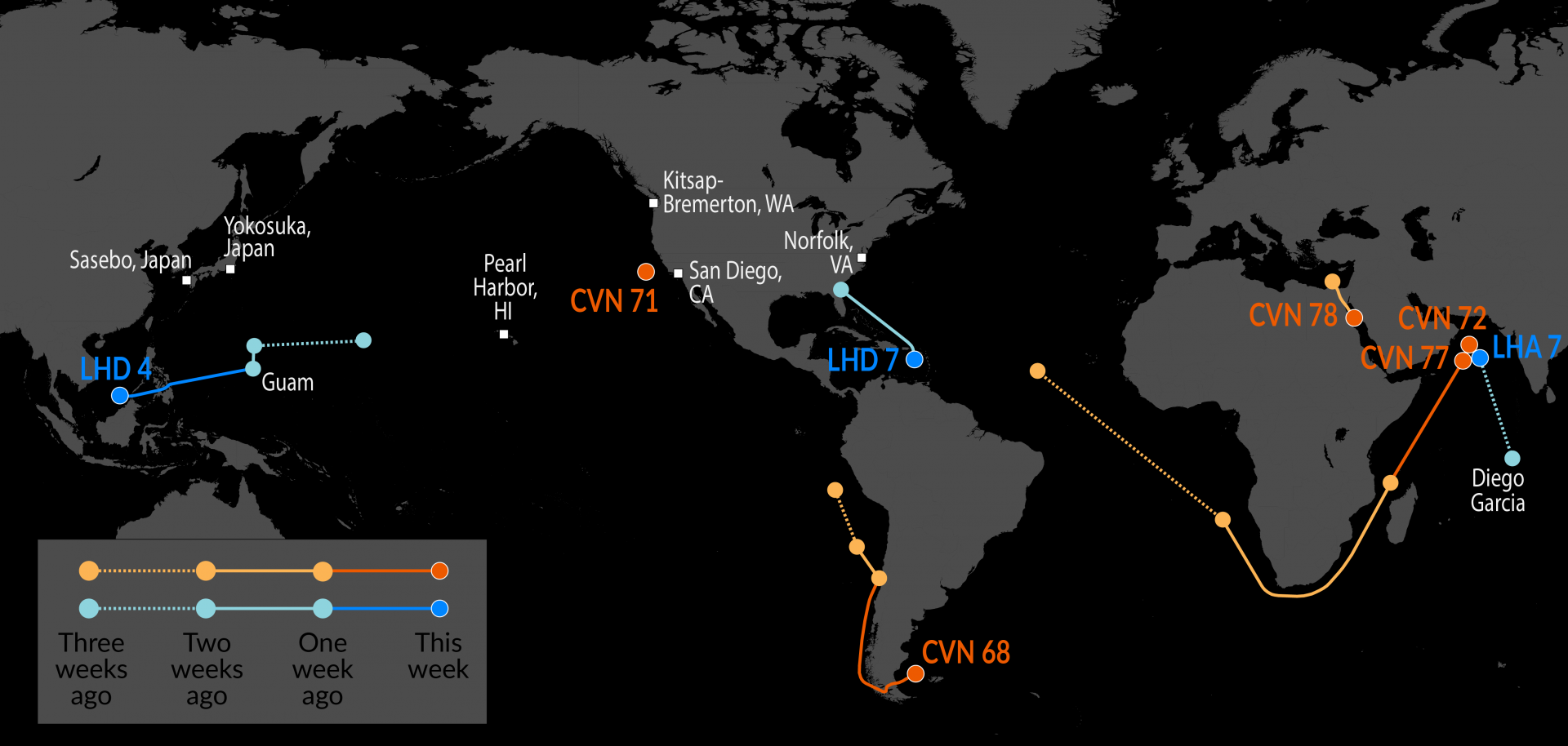 U.S. Naval Update Map: April 30, 2026
